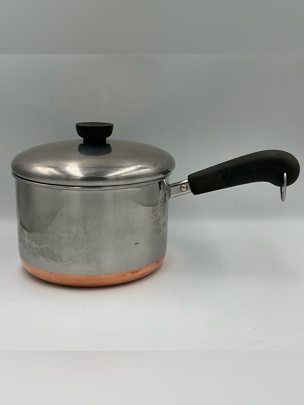 Vintage 3qt Revere Ware 1801 Cooper-clad Stainless Steel Saucepan with Lid